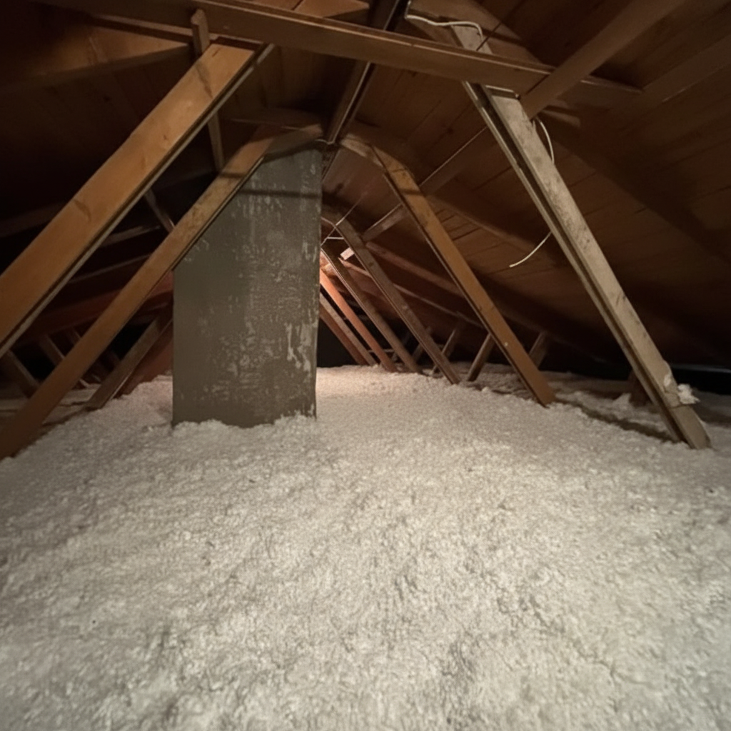 Etterisolering av loft - før og etter